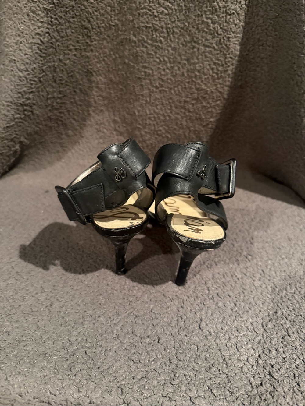 Sam Edelman Black Leather Strappy Heel Sandals